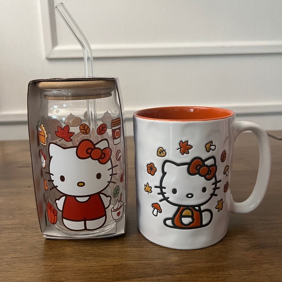 Hello Kitty fall mug and glass cup set of 2 - Picture 3 of 6